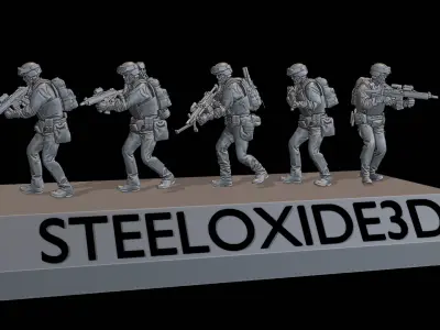 Modern Swedish infantrymen set 1 for 3D printing 3D print model
