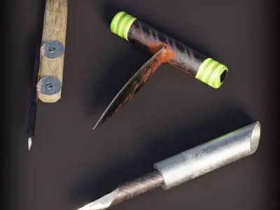 Prison Knifes Collection Low-poly 3D model