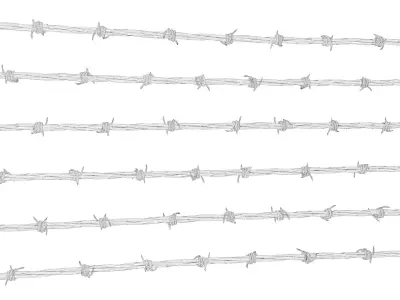 barbed wire high detailed 3D model