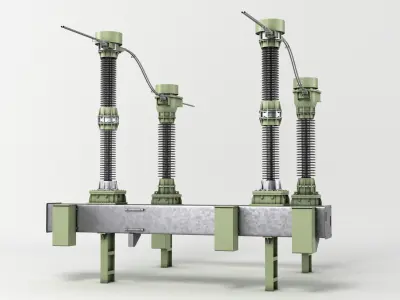 Power Transformer Poles 3D model