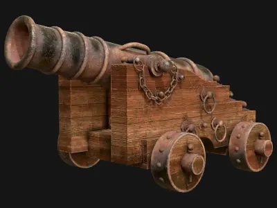 Cannon-3-Old Version Low-poly 3D model