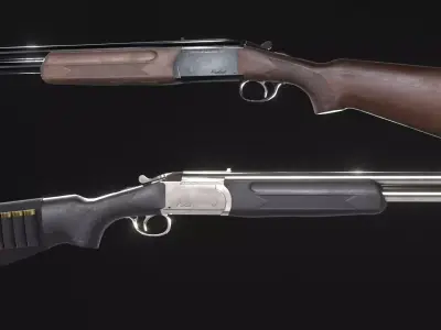 Stoeger Condor Outback Over and Under Shotgun - Game Asset Low-poly 3D model