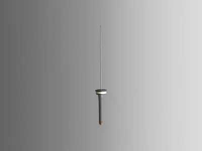 Sword Low-poly 3D model lamp with metal rod hanging from it Free 3D model