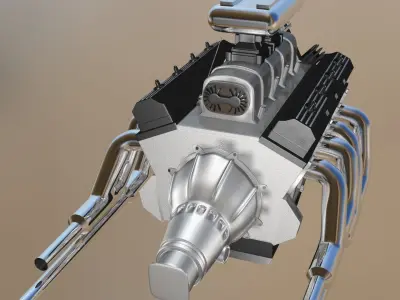 Custom Build V8 Engine 3D model