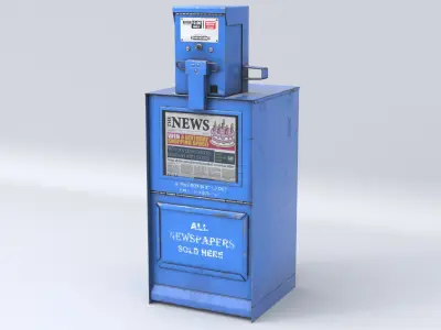 Newspaper Dispenser Blue HD 3D model