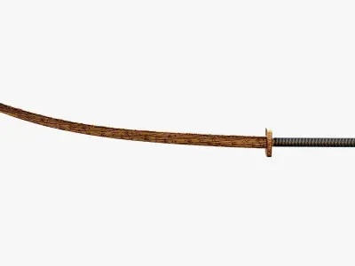 Golden Katana Low-poly 3D model