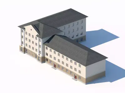 Classic Soviet residential building 3D model