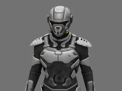 TROOPER  rigged - animated character 3D model