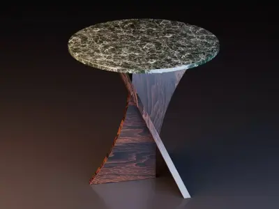 Coffee Table with Cross Base Free low-poly 3D model