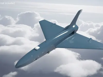 Unmanned Attack Drone Blue 3D model