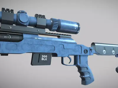 SPR-300 PRO lowpoly sniper rifle Low-poly 3D model