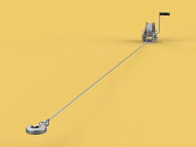 HAND LEVER CRANK WINCHES HOIST WIRE ROPE SLING CABLE LIFT CRANE 3D model