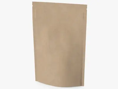 Zipper Kraft Paper Bag with Transparent Front 50 g Mockup 3D model