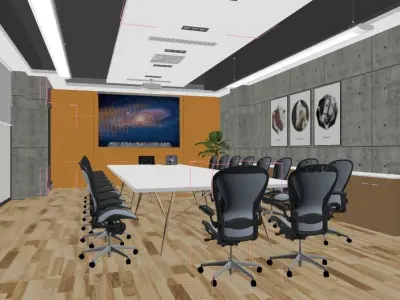 Modern Office Meeting Room Low-poly 3D model