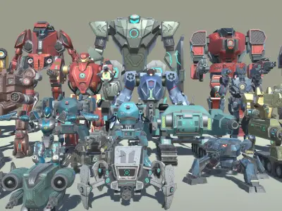 War Bots With Animation s Low-poly 3D model