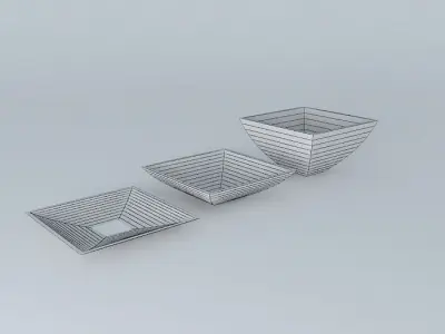 Bowls three Free 3D model