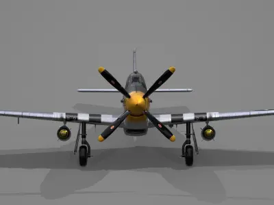 P51D Mustang aircraft 3D model