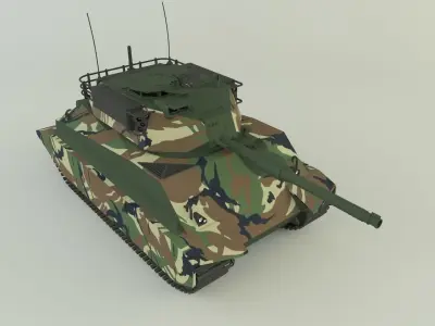 Sherman II model military tank 3D model