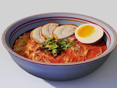 Ramen Low-poly 3D model
