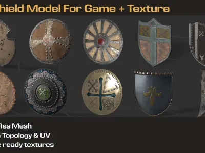 Shield Models Game Ready Texture Low-poly 3D model