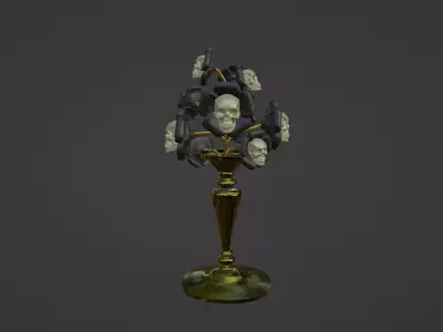 Skull Flower 3DModel part of the Halloween package 3D model