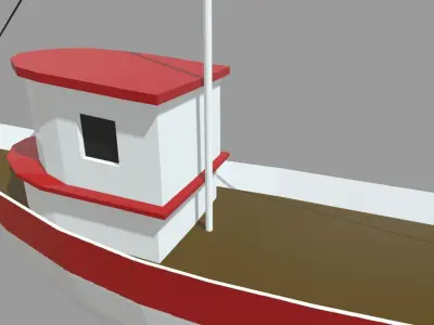 Low Poly Boat 03 Low-poly 3D model