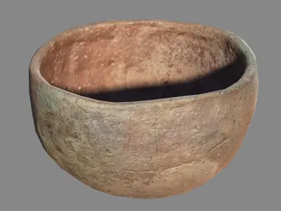 Ancient clay bowl Low-poly 3D model