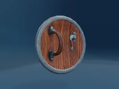 Stylized Shield low poly game ready Low-poly 3D model