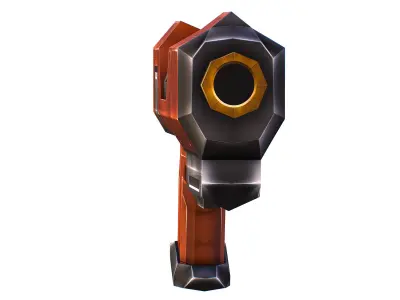 LowPoly Sci-Fi Cartoon Pistol Gun 3D model