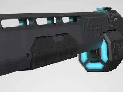 Sci-fi Photonic shotgun Low-poly 3D model