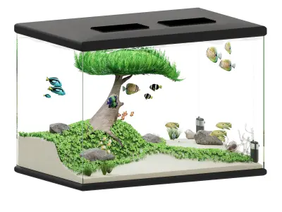 Aquascape Ryoboku Low-poly 3D model