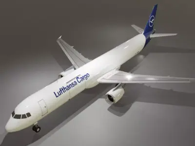 Lufthansa Cargo airbus a321-211 p2f low poly Low-poly 3D model