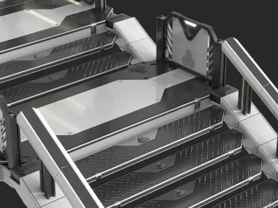 Sci Fi Modular Stairs 3D model