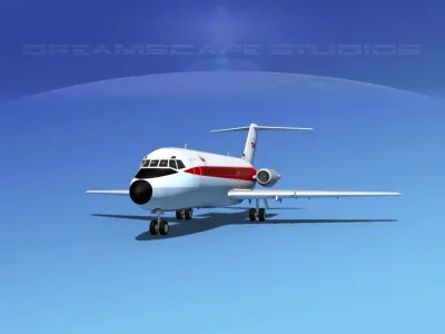 Douglas DC-9-15 TWA 1 3D model