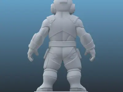 Cybernetic Dwarf Warrior - Sci-Fi Soldier 3D Miniature PM-112 3D print model