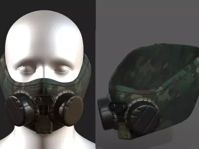 Gas mask helmet scifi fantasy armor hats military Low-poly Low-poly 3D model