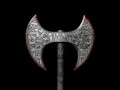 Viking Axe Pack-5 Low-poly 3D model