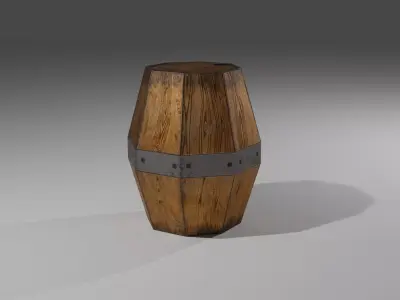 Low Poly barrel wooden Free low-poly 3D model
