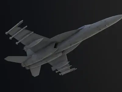 Boeing F18E Super Hornet VR Low-poly 3D model