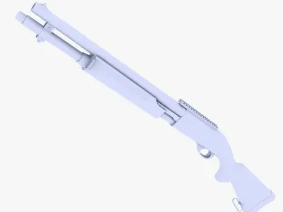 12GA Pump Action Shotgun 2 Low-poly 3D model