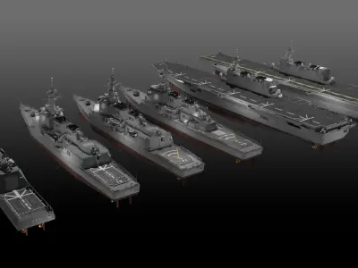 Japan Maritime Self Defence Force 3D Model Collection