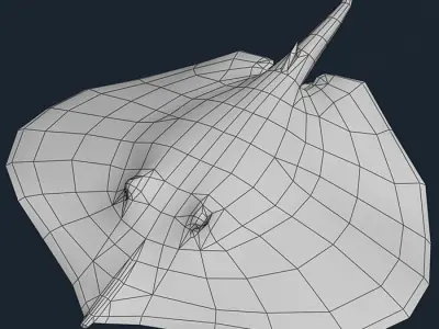 3DRT - Sealife - Stingray Low-poly 3D model