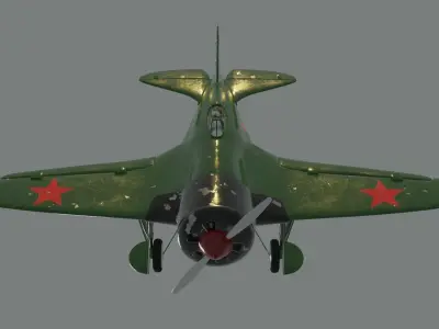 Soviet fighter aircraft Policarpov I-16 3D model
