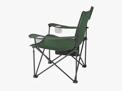 Camping Chair Green Low-poly 3D model