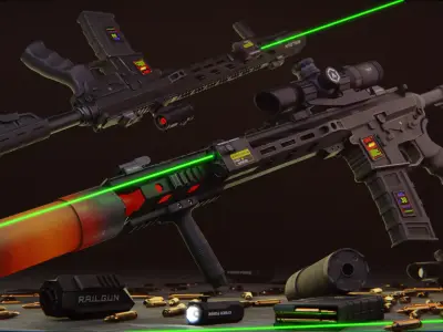 AR15 - Modular Pack Low-poly 3D model