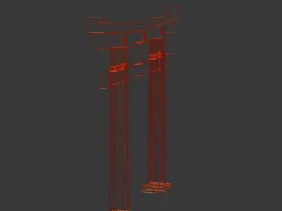 Torii Gateway Low-poly 3D model