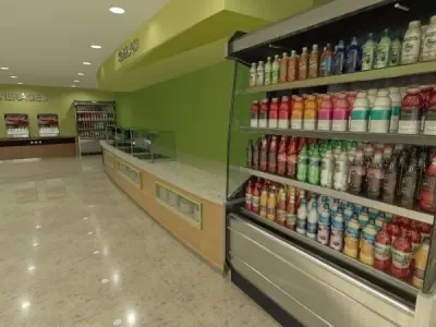 Cafeteria Complete With Equipment and Beverages 3D model