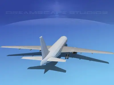 Boeing 777-200LR LP SS Low-poly 3D model