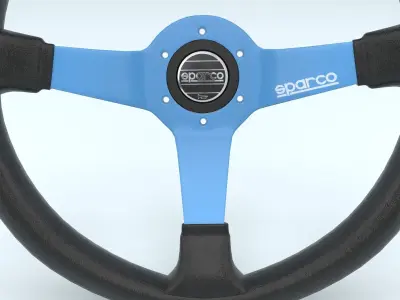 Steering Wheel Sparco L550 Blue 3D model