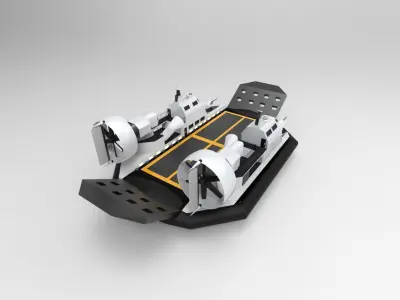 Hovercraft landing ship tank 3D model